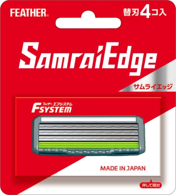 картинка Feather EV-system Samrai Edge Сменные бритвенные картриджи с тройным лезвием 4 шт от интернет магазина