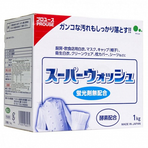 картинка Utena Mitsuei Super Wash Стиральный порошок с ферментами для белого белья 1 кг от интернет магазина