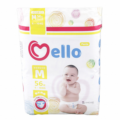 картинка Подгузники-трусики "Mello" М (6-10 кг) 56 шт от интернет магазина