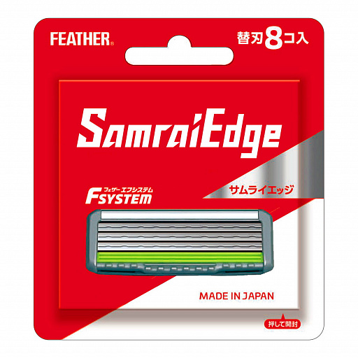 картинка Feather EV-system Samrai Edge Сменные бритвенные картриджи с тройным лезвием 8 шт от интернет магазина