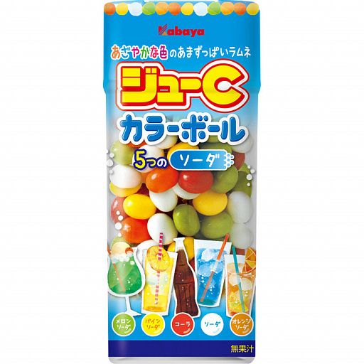 картинка Kabaya Joue C Color Ball Soda Карамель со вкусом пяти содовых 35 гр от интернет магазина